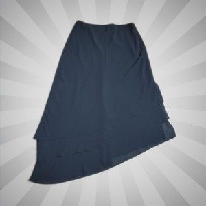 JS Boutique Long Classy Maxi Dressy Skirt ~ Sz 16 ~ Black ~ Lined